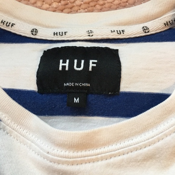 SOLD huf striped blue and white shirt - Picture 2 of 7